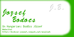 jozsef bodocs business card